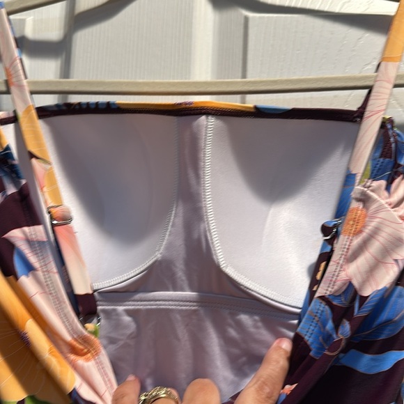 NWT! Cupshe Floral Romance Sweetheart One-Piece Swimsuit L Bathing suit - Picture 9 of 9